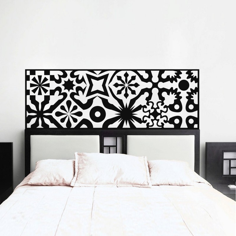 Geometric Headboard Wall Decal Vinyl Sticker Master Decor King Size