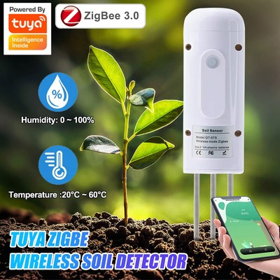 Tuya Zigbee Wireless Soil Moisture Meter Intelligent Temperature Humidity Tester
