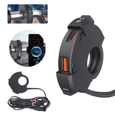 Motorcycle QC 3.0 Dual USB Charger Adapter Handlebar for Phone Tablet Camera GPS