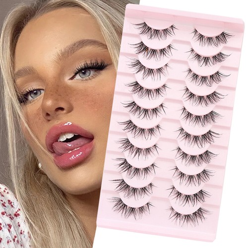 10Pairs Manga Lashes Cross 3D Lashes Faux Mink Lashes
