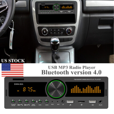 12V 1Din Car Bluetooth MP3 Radio Player Stereo Audio In-Dash FM/AM/AUX IN/USB/SD