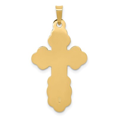 Pre-owned Superdealsforeverything Real 14kt Yellow Gold Eastern Orthodox Cross Pendant