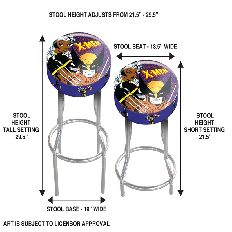 X-Men Arcade Gaming Stooal Adjustable Game Chair Barstool Comic Marvel Padded