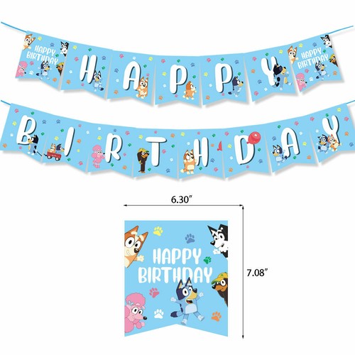 1 X BLUEY FLAG BLUEY THEME BANNER KIDS BIRTHDAY PARTY