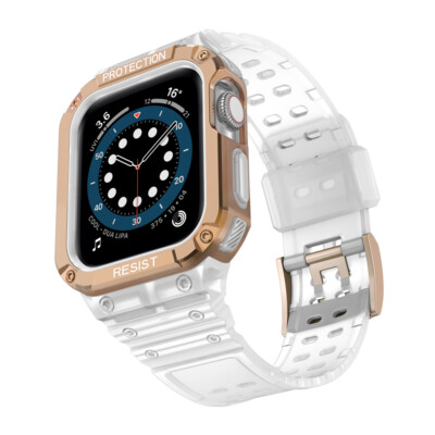 40/44/41/45mm TPU Sport Band Strap+PC Case for Apple Watch Series 9 8 7 6 5 4 SE