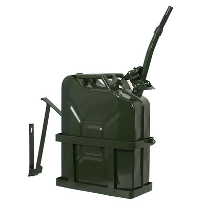Sturdy Jerry Can with Holder 20L Liter 5 Gallons - Steel Tank Gasoline