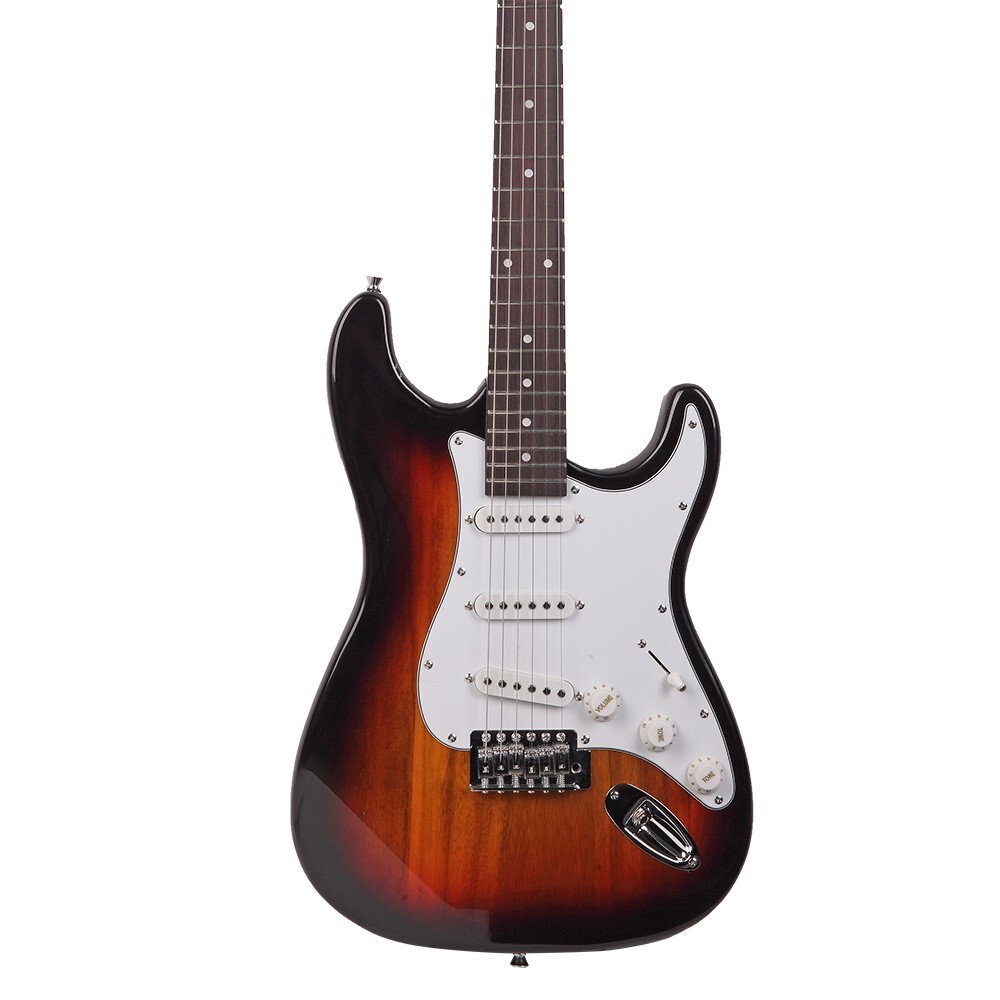 Sunburst Strat Style Electric Guitar Unbranded Full-Size 39
