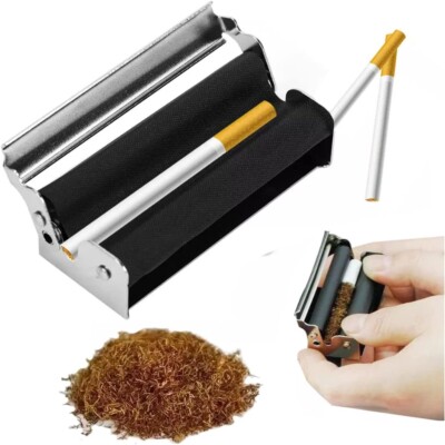 78mm Manual Cigarette Roller Metal Cigarette Rolling Machine with Lid Durable