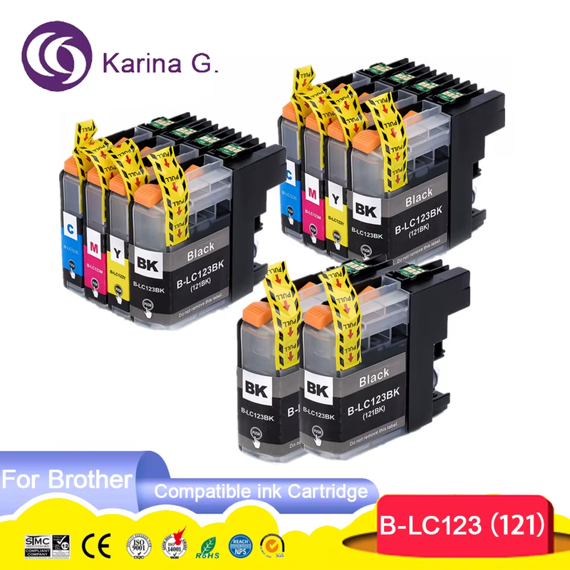 10PCS For LC123 LC121 Compatible Ink Cartridge Suit For MFC-J4410DW/MFC-J4510D
