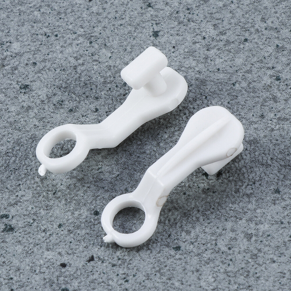 50/100Pcs S Shape Curtain Hooks Runners White Plastic Curtain Track Rail Gliders eBay