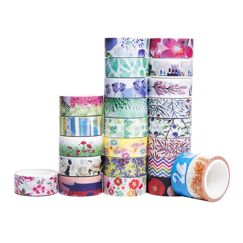 24 Rolls Washi Tape Set - The Theme of nature, 24 different designs about flower