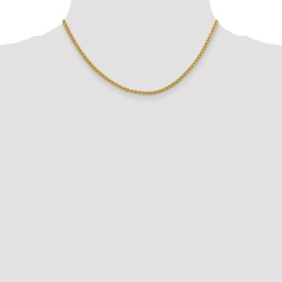 Pre-owned Superdealsforeverything Real 14kt Yellow Gold 16 Inch 2.75mm Semi-solid Wheat With Lobster Clasp Chain
