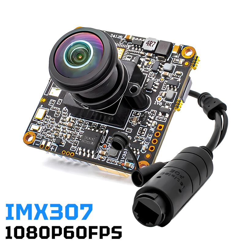 Full HD 1080P IMX307 CMOS 2MP 60FPS POE IP Camera Module With No Distortion Lens