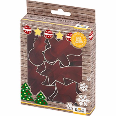 Birkmann Ausstechformen-Set Weihnachten 5-tlg. Plätzchenform Plätzchen Weißblech