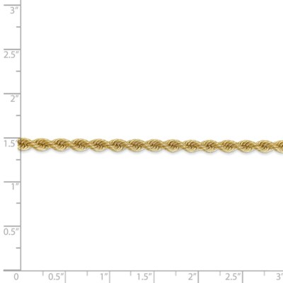 Pre-owned Superdealsforeverything Real 14kt 3.65mm Regular Rope Chain Chain Bracelet; 7 Inch In Yellow