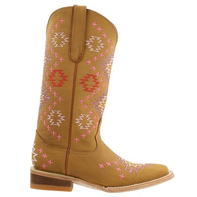 

Женские повседневные ботинки Ferrini Ladies Aztec Square Toe Cowboy Размер 8 B 82693-16, Бежевый, Ferrini Ladies Aztec Square Toe Cowboy