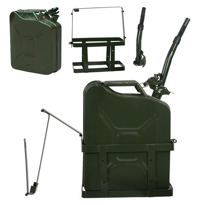 Sturdy Jerry Can with Holder 20L Liter 5 Gallons - Steel Tank Gasoline