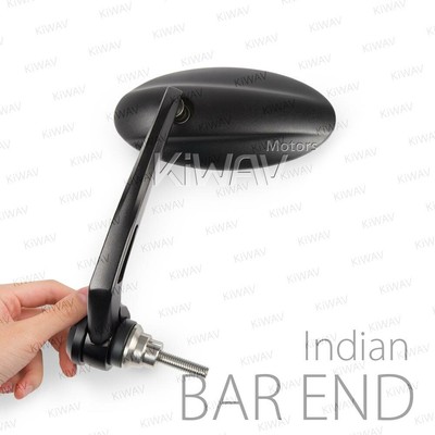 Bar end mirror Ultra oval black convex better visibility for Indian Scout Bobber
