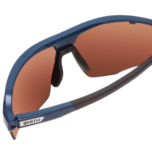Pre-owned Smith Resolve Semi-rimless Sunglasses Navy Blue W/cp Rose Gold Mirror&clear 70mm In Multicolor