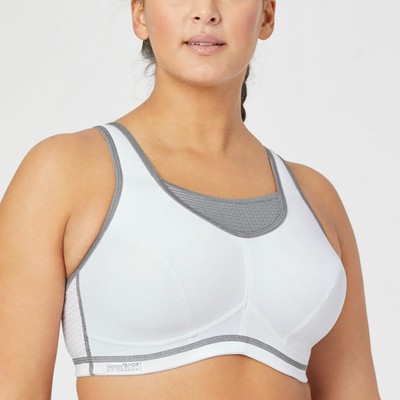 

Спортивный бюстгальтер Glamorise без прыжков на бретельках Elite, White/grey