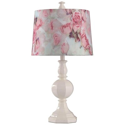 StyleCraft Table Lamp 27'' Polyresin Incandescent 1-Light Gourd Plastic White