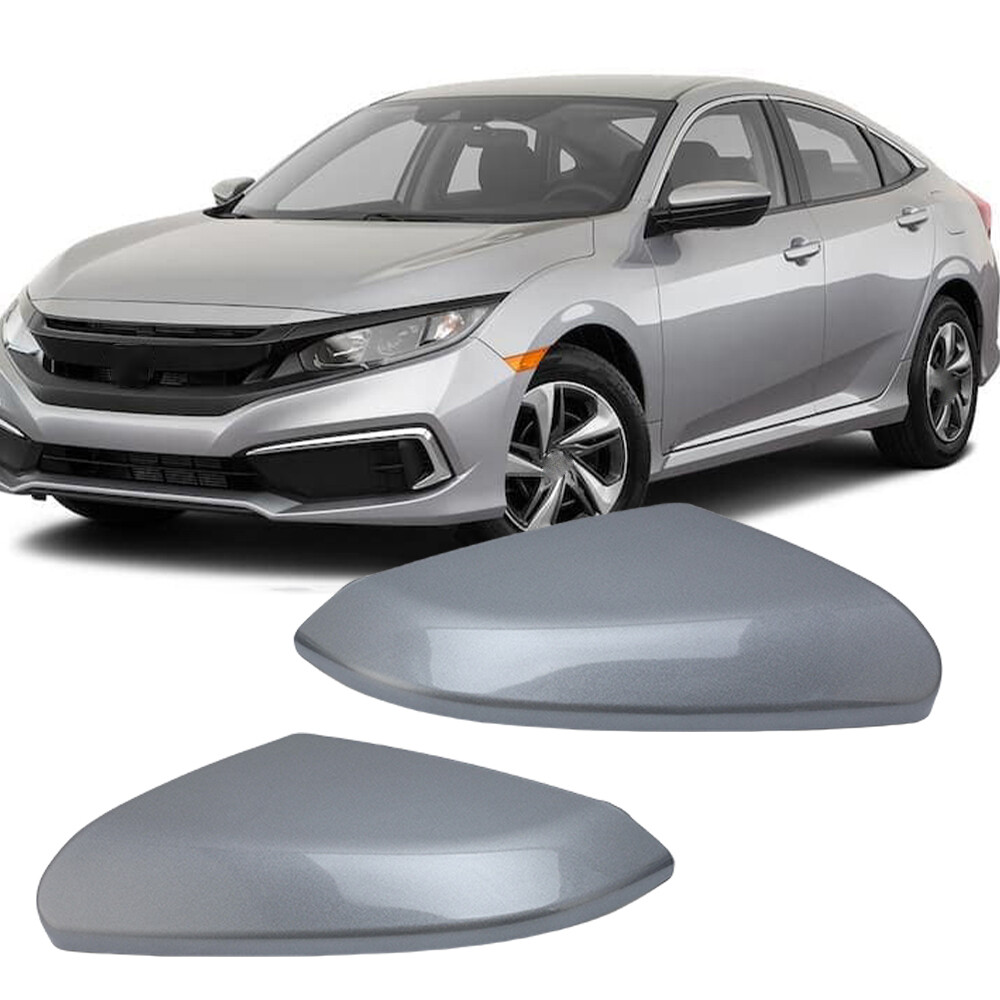 Для Honda 10th Civic 2016 ~ 2021 Крышка бокового зеркала заднего вида Серебристо-серая Пара