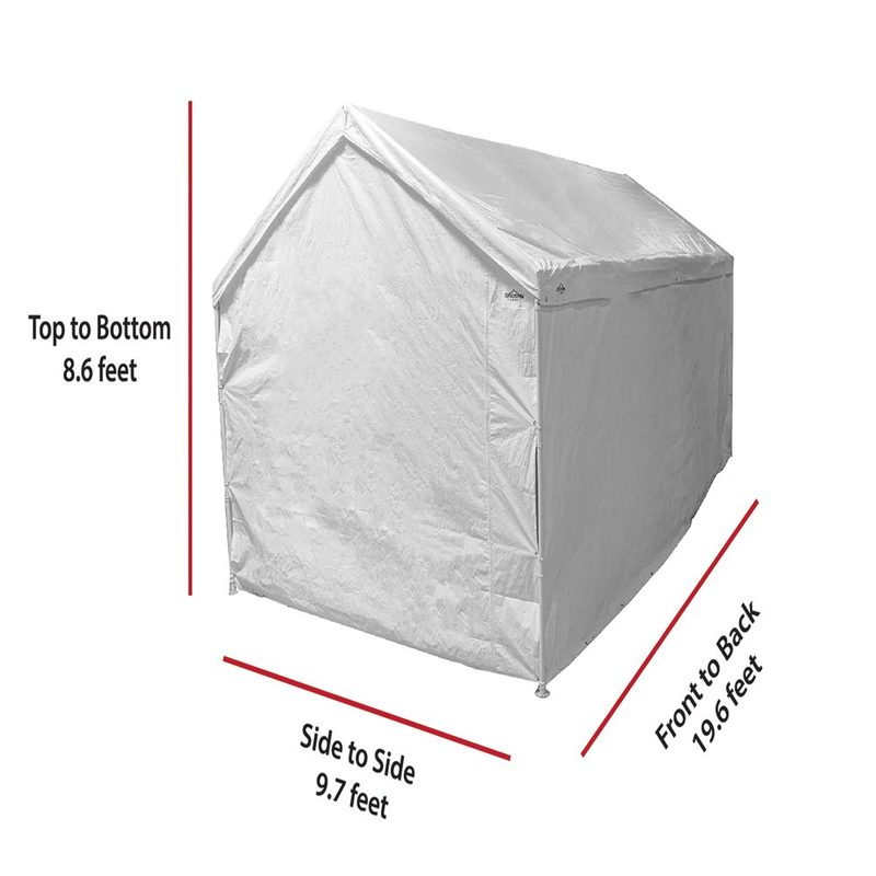 Caravan Canopy 10' X 20' Rectangle  Carport Enclosure Kit, White