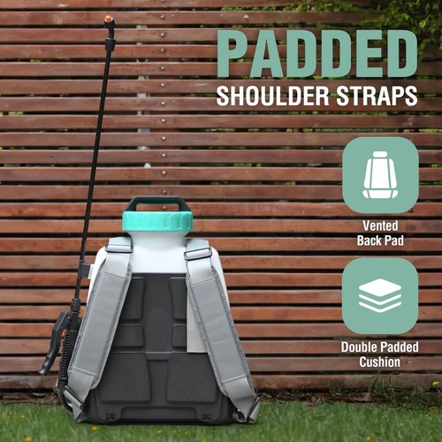 HAUSHOF 4 Gallon Backpack Sprayer w/4 Nozzle 70PSI High-Pressure Battery Sprayer