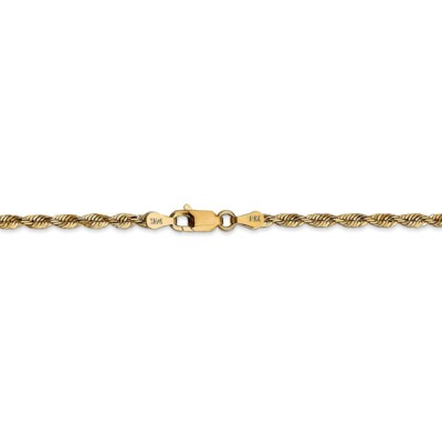 Pre-owned Superdealsforeverything Real 14kt 2.75mm Diamond Cut Extra-light Rope Chain Chain Bracelet; 8 Inch In Yellow