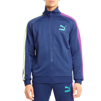 

Мужская спортивная куртка Puma Iconic T7 Full Zip, размер , повседневная спортивная верхняя одежда 5300, Синий, Puma Iconic T7 Full Zip Track Jacket