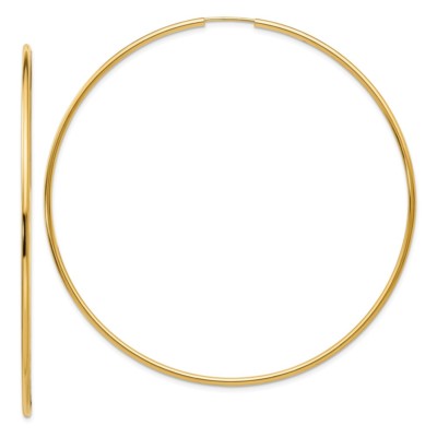 Pre-owned Superdealsforeverything Real 14kt Yellow Gold Endless Hoop Earrings
