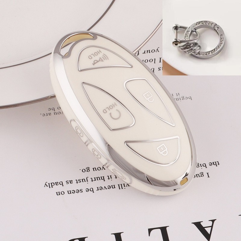 7button Tpu Car Remote Key Fob Cover Case For Hyundai  Ioniq6 Kona Sx2 White