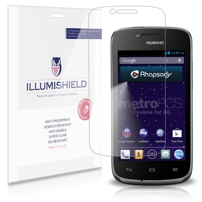 iLLumiShield Phone Screen Protector w Anti-Bubble/Print 3x for Huawei Vitria