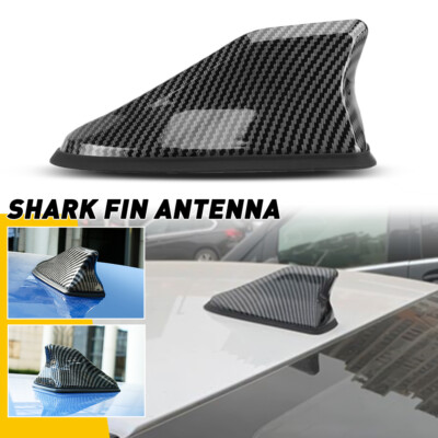 Carbon Fiber Antenna Fin Shark Cover Car Roof Trim Signal Radio AM/ FM Aerial US