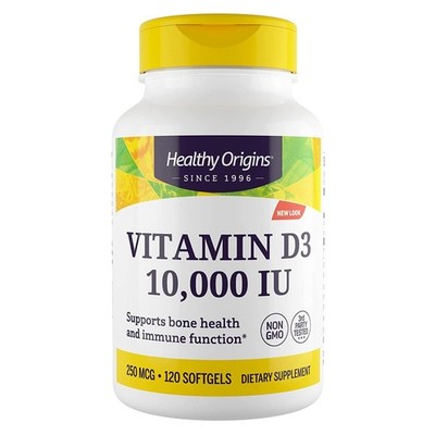 Healthy Origins Vitamin D-3 10000iu 120 softgels (Olive Oil) - Vitamina D3
