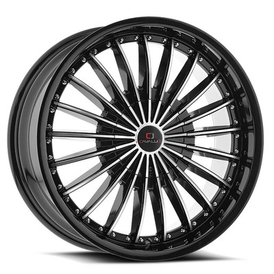 20'' Cavallo CLV-32 Gloss Black & Machined Wheel 20x8.5 5x110 5x4.5 35mm Rim