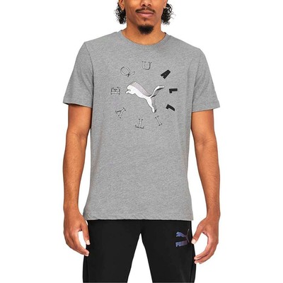 

Puma Equality Marble Cat Футболка с круглым вырезом и коротким рукавом Мужские серые повседневные топы 67, Grey, Puma Equality Marble Cat Crew Neck Short Sleeve T-Shirt