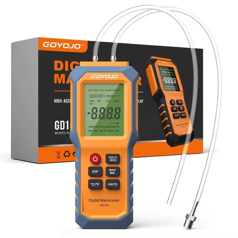 gas pressure gauge manometer with Backlit Gas Pressure Tester Dual Port for Natu