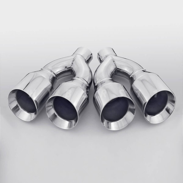 1 Pair QUAD 4" Outlets Stainless Steel Exhaust Tips 2.5" ID for AUDI S3