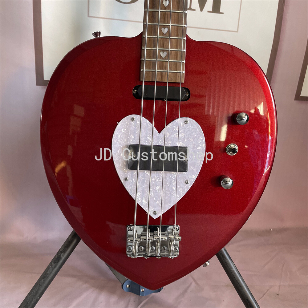 Daisy Red Hot Red Heartbreaker Bass Electric Guitar Rosewood