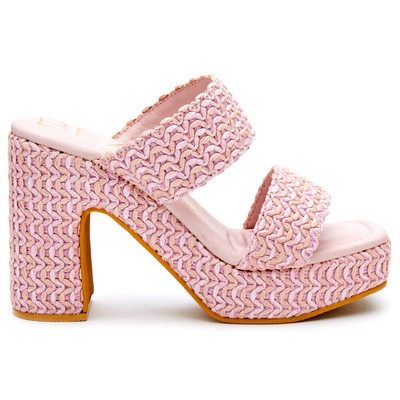 BEACH by Matisse Gem Block Heels Platform Espadrille  Womens Pink Casual Sandals