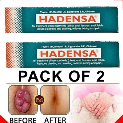 2 x 20g Hadensa Ointment piles, fissures and fistula itching & pain bleeding F/S