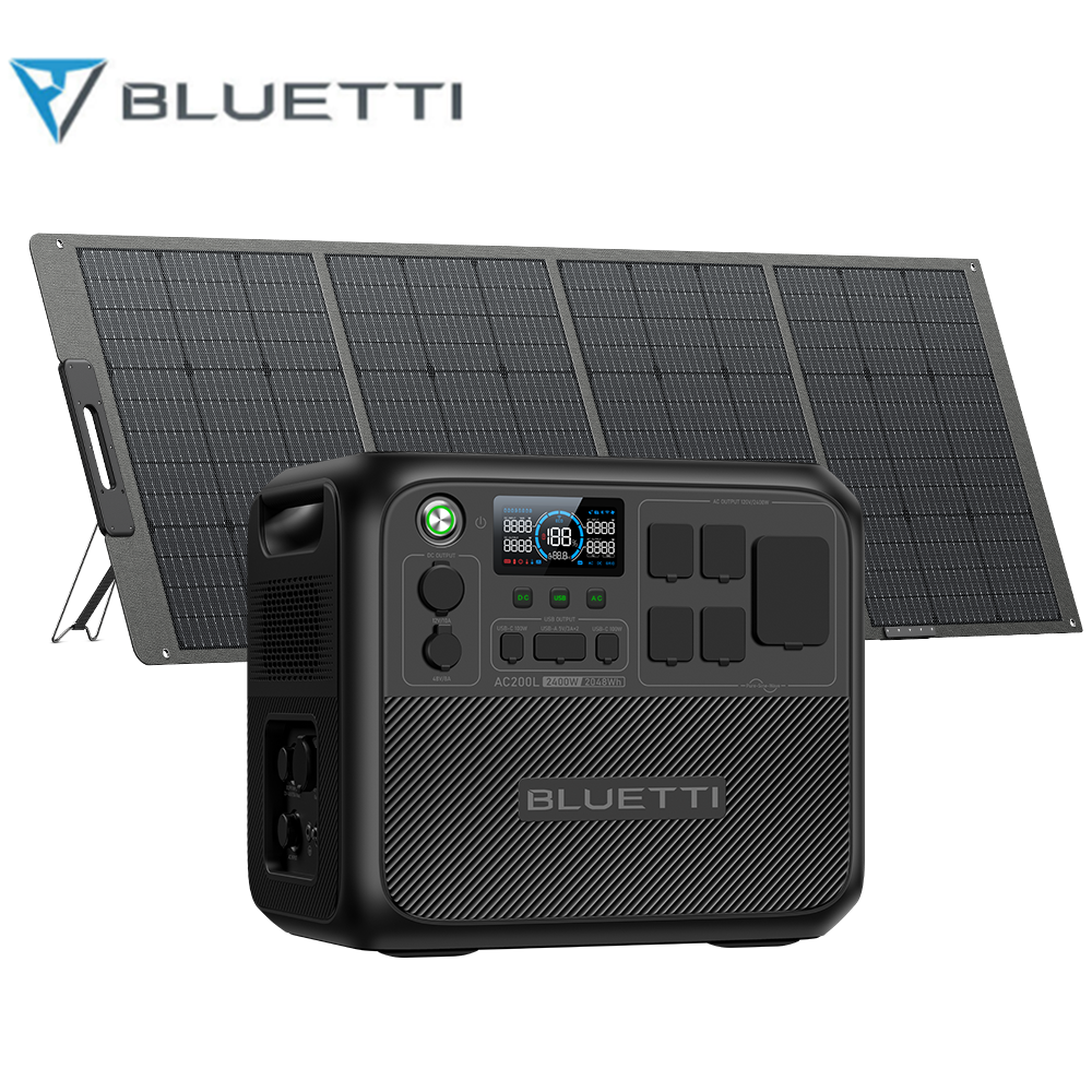 BLUETTI AC200L Solar Generator 2048Wh +PV200S Solar Panel Kit For Home Backup