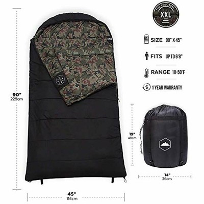 The Sleeping Bags Colossal Winter - XXL Hooded For Cold Weather Perfect Camping,