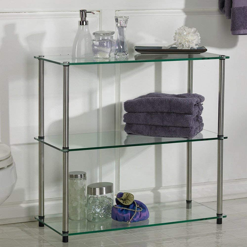 Designs2Go Classic Glass 3 Shelf Bookcase Glass