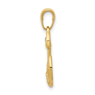 Pre-owned Superdealsforeverything Real 14kt Yellow Gold Solid Polished Anchor Pendant