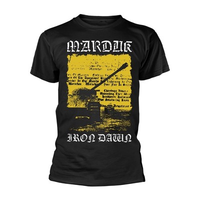 MARDUK IRON DAWN T-Shirt, Front & Back Print Medium BLACK