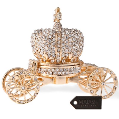 24K Gold Royal Crown Carriage Ornament w/ Crystals by Matashi