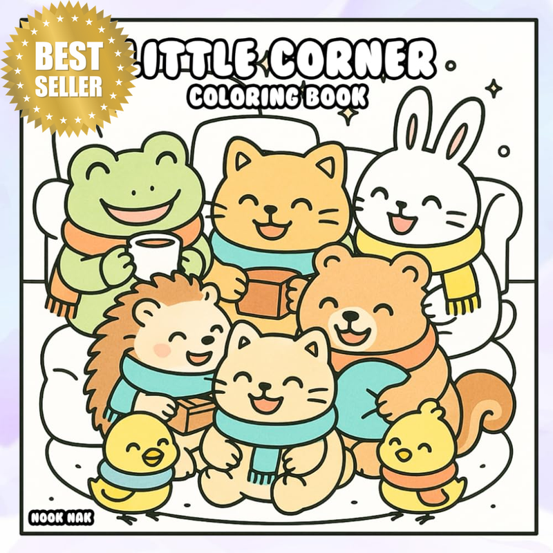 Little Corner Coloring Book: Adorable Animal Friends in Cozy Spaces