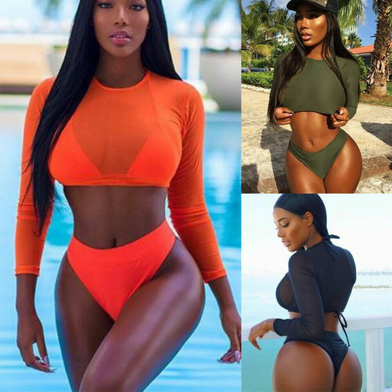 red long sleeve bathing suit